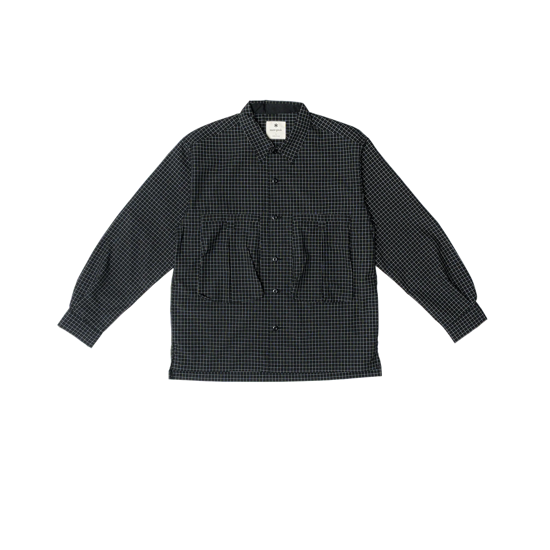 Wool Reflective Grid Shirt Black