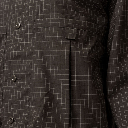 Wool Reflective Grid Shirt Black