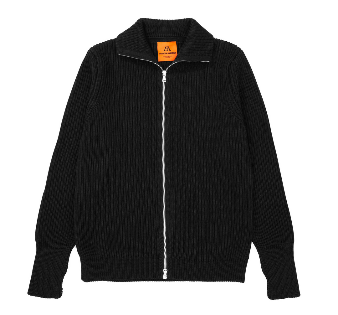Navy Full-Zip Natural Brown