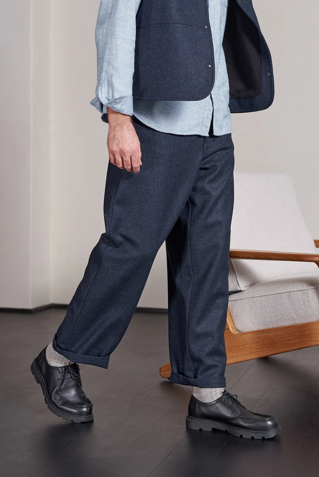 Weite Lambswool-Hose Carlo